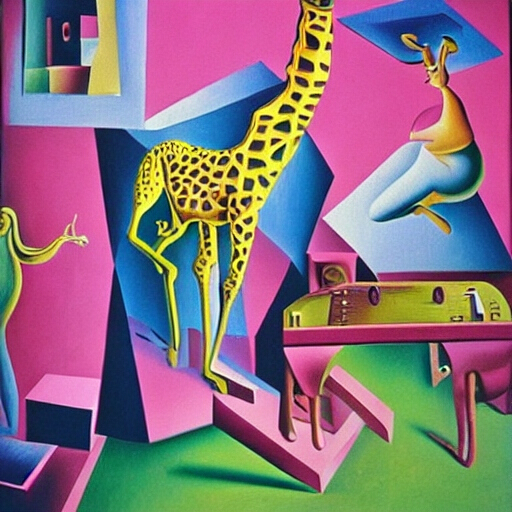 Giraffe at Home art by Tim Heath Solutions 2024