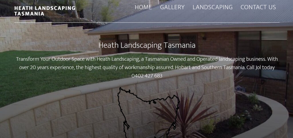 Heath Landscaping Homepage screenshot Tim Heath Solutions 2024